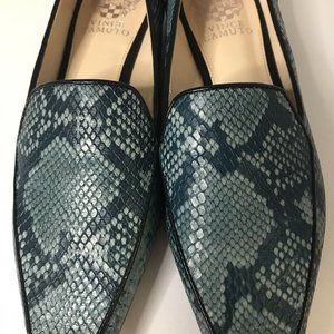 Vince Camuto Kallassa Loafer Blue Snakeskin Sz 8.5 M